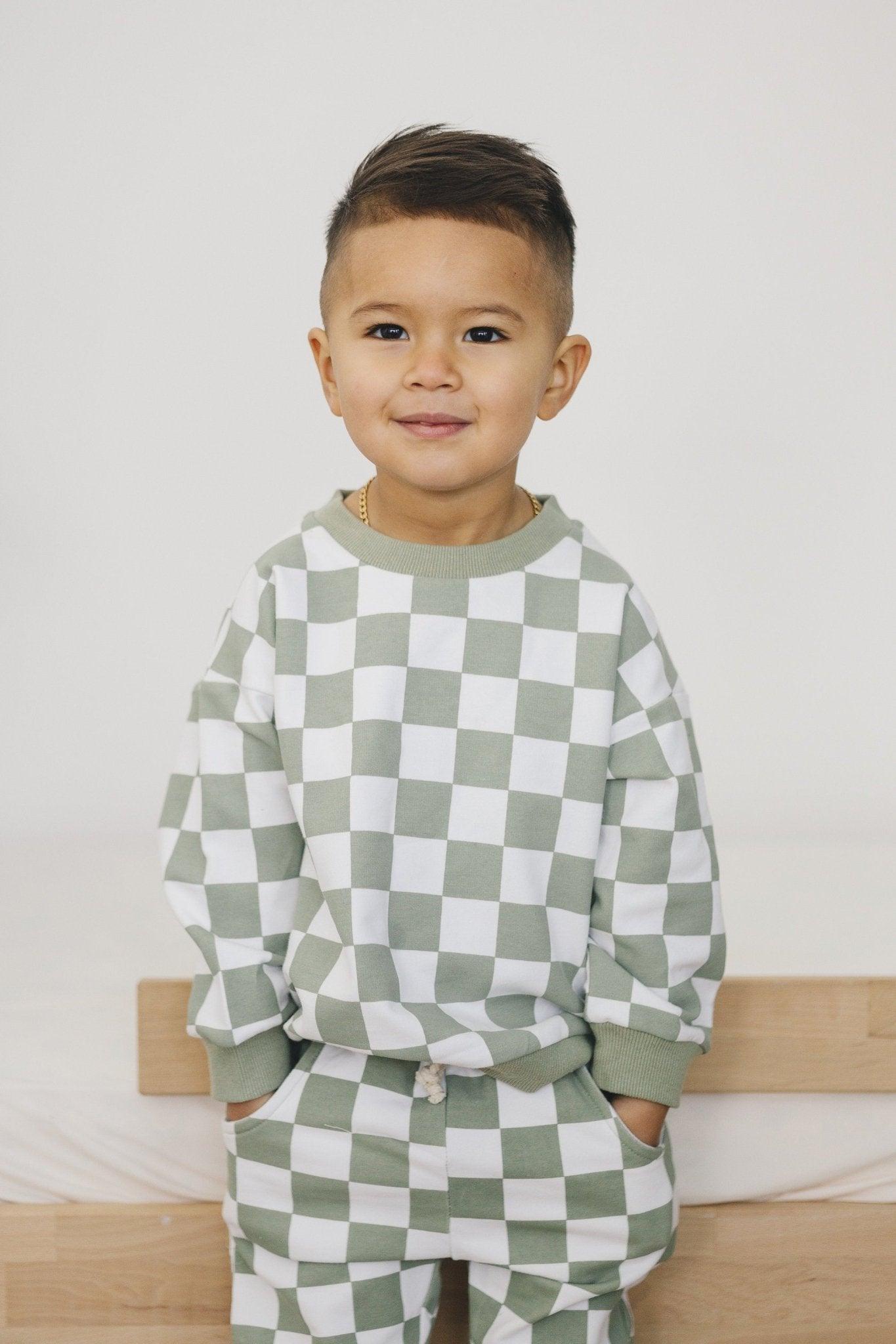 Organic Cotton Checkered Jogger Set - more colors - Little Joy Co.