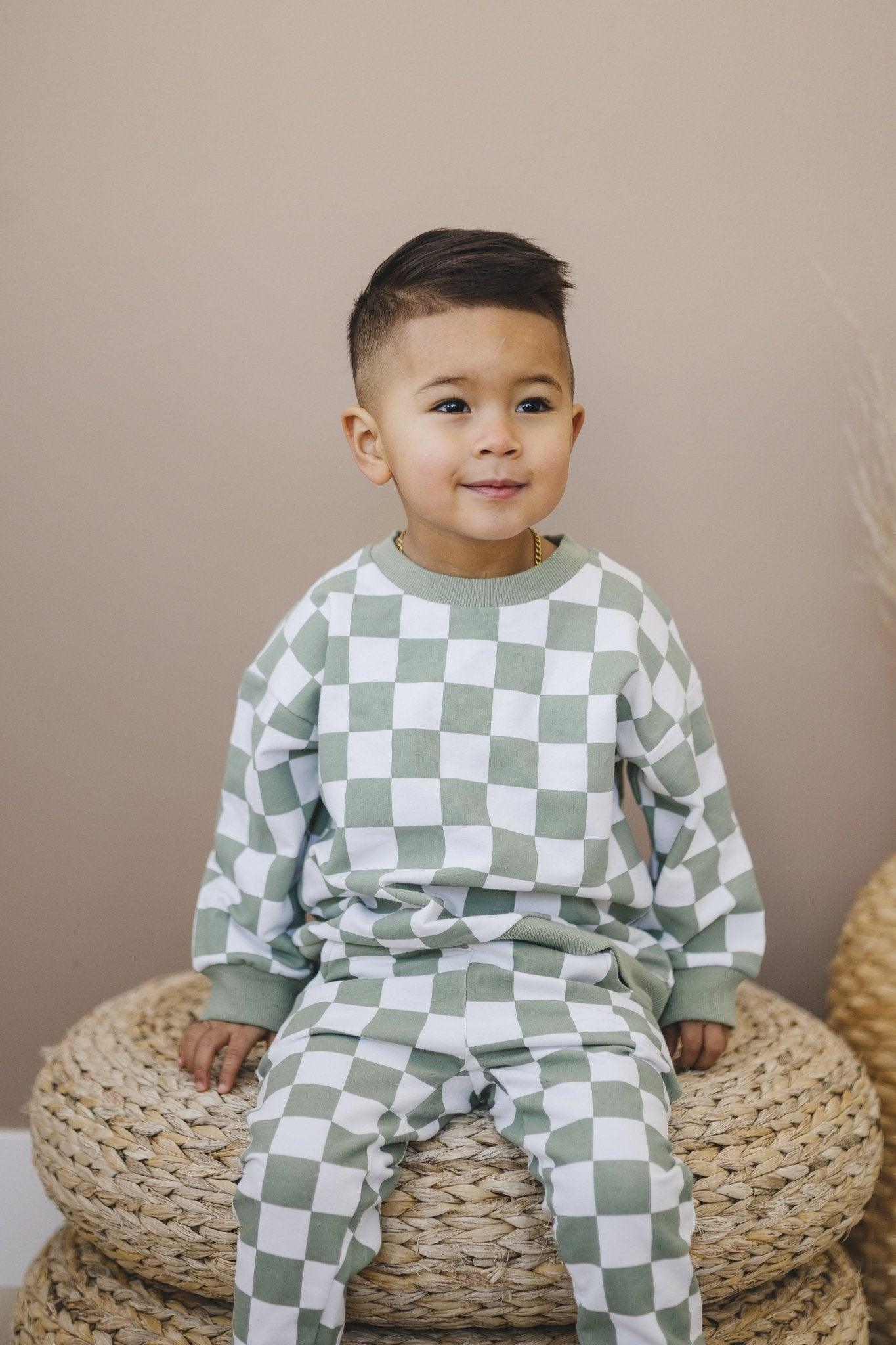 Organic Cotton Checkered Jogger Set - more colors - Little Joy Co.