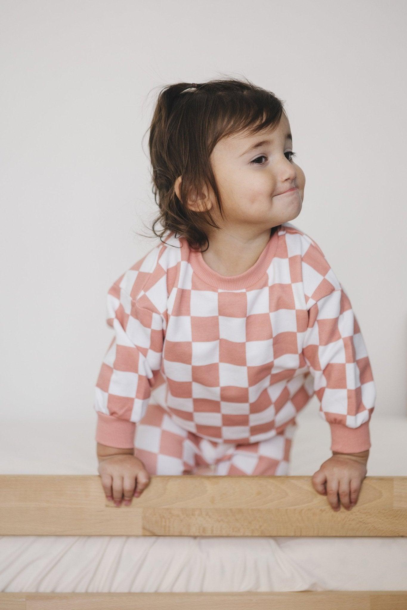 Organic Cotton Checkered Jogger Set - more colors - Little Joy Co.