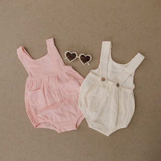 BLANK Organic Cotton Muslin Bubble Romper - more colors