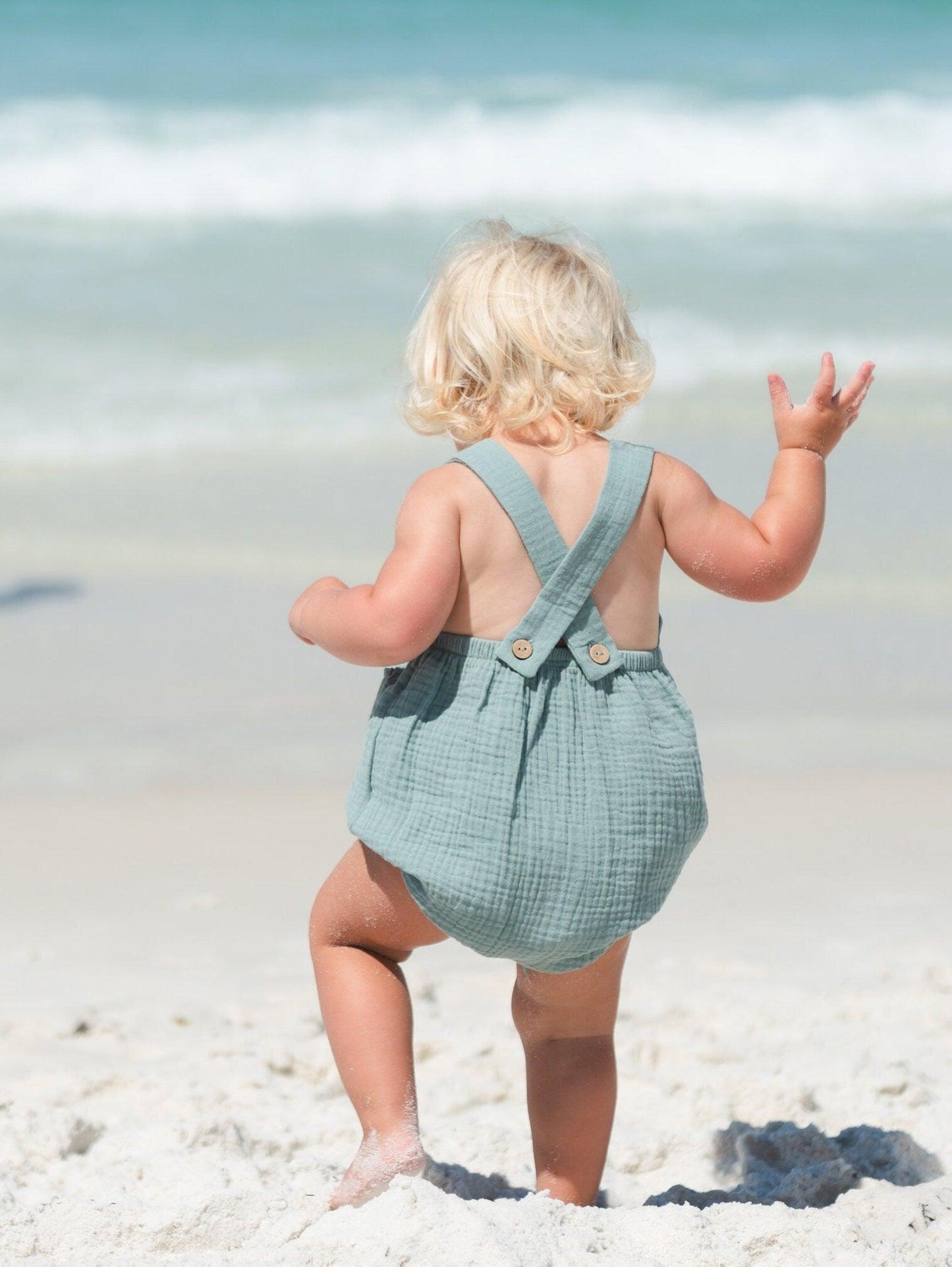 Custom Embroidered Easter Organic Cotton Bubble Romper - more colors
