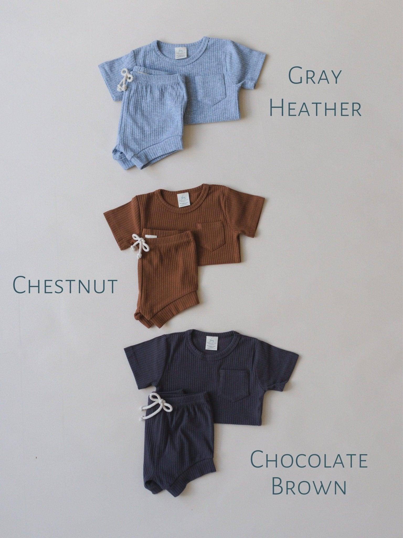 Organic Cotton Ribbed 2pc Outfit - more colors - Little Joy Co.