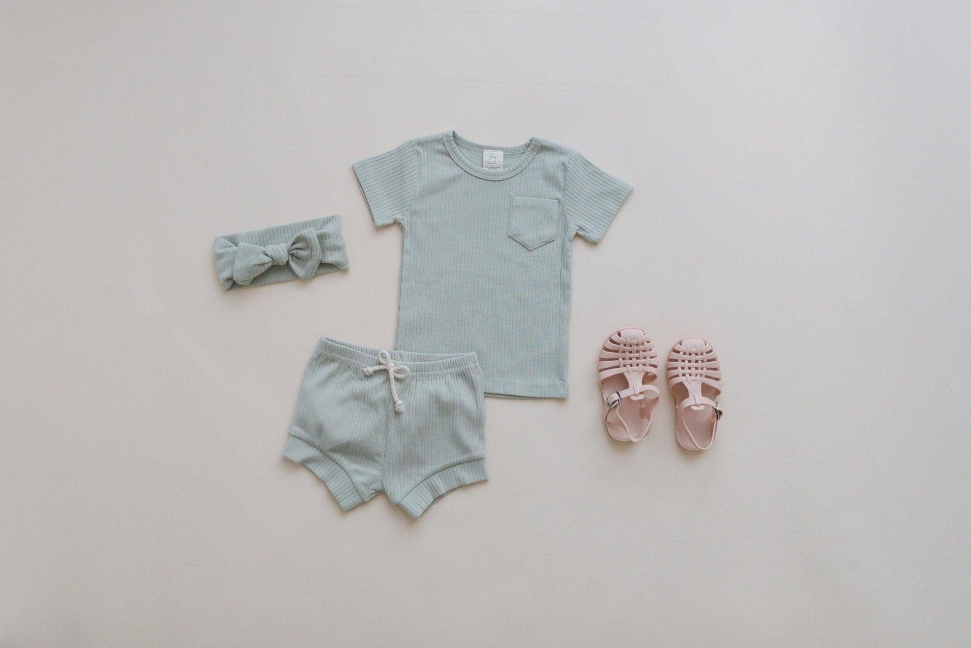 Organic Cotton Ribbed 2pc Outfit - more colors - Little Joy Co.