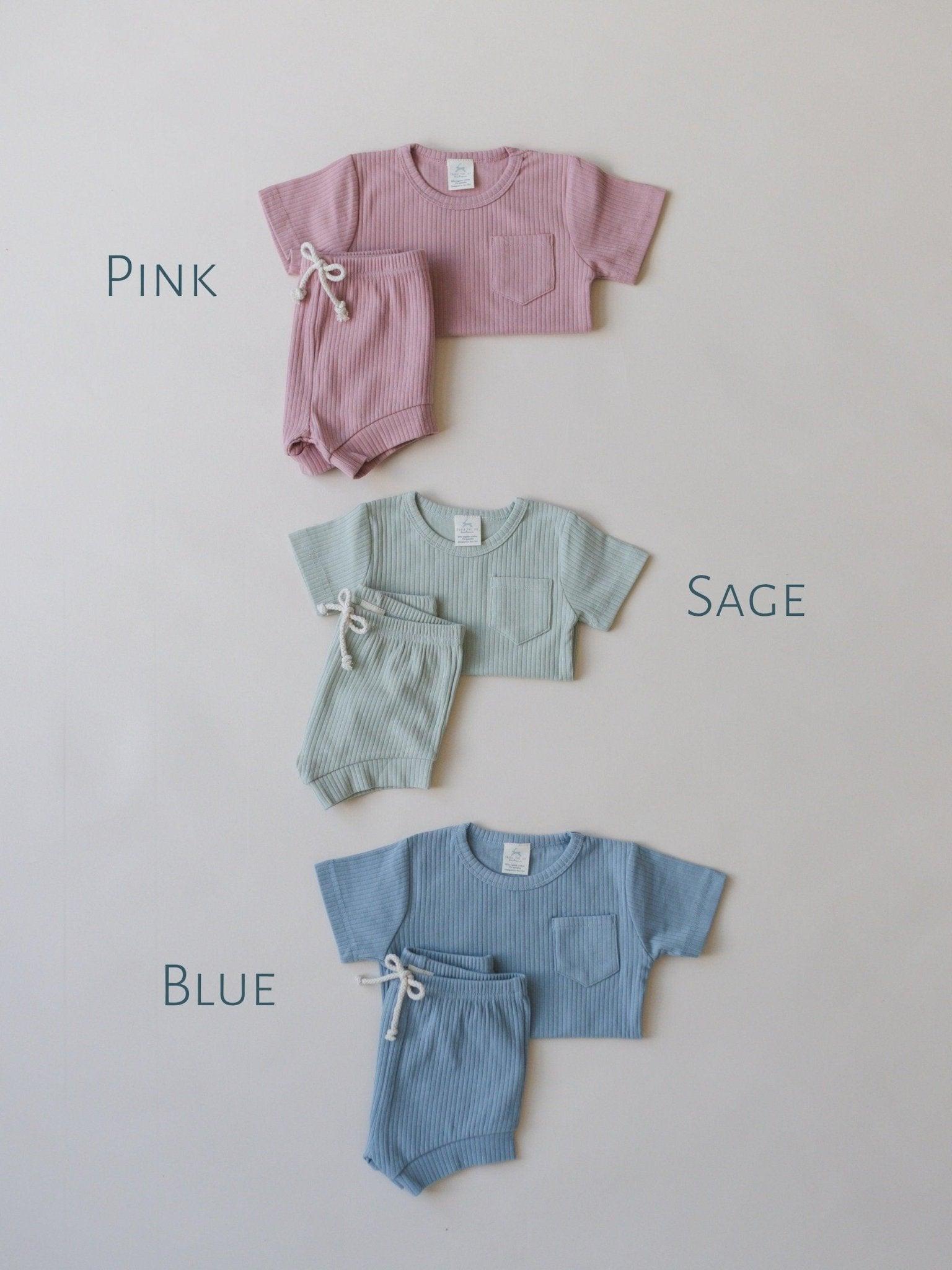 Organic Cotton Ribbed 2pc Outfit - more colors - Little Joy Co.