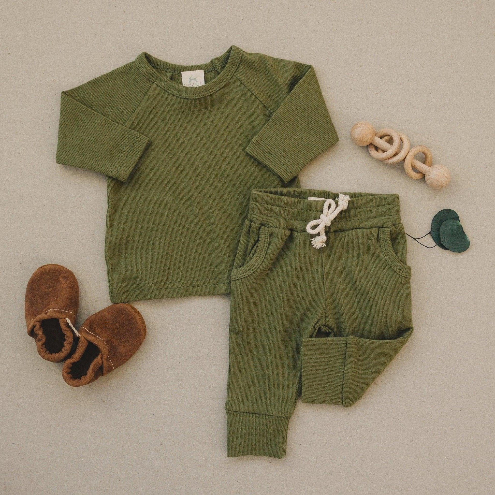 Organic Cotton Ribbed 2pc Set - more colors - Little Joy Co.