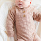 Organic Knit Bodysuit- Mocha Checker