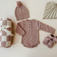 Organic Knit Bodysuit- Mocha Checker