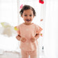 Organic Knit Short Set - Coral Daisies