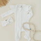Organic Zip Footie Set | Milk