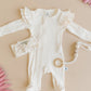 Organic Zip Footie Set | Vanilla