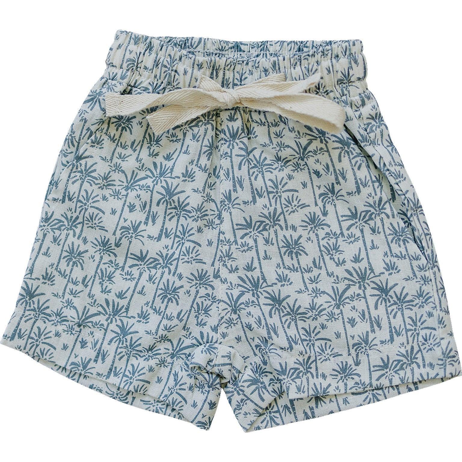 Palm Tree Linen Cotton Shorts - Little Joy Co.