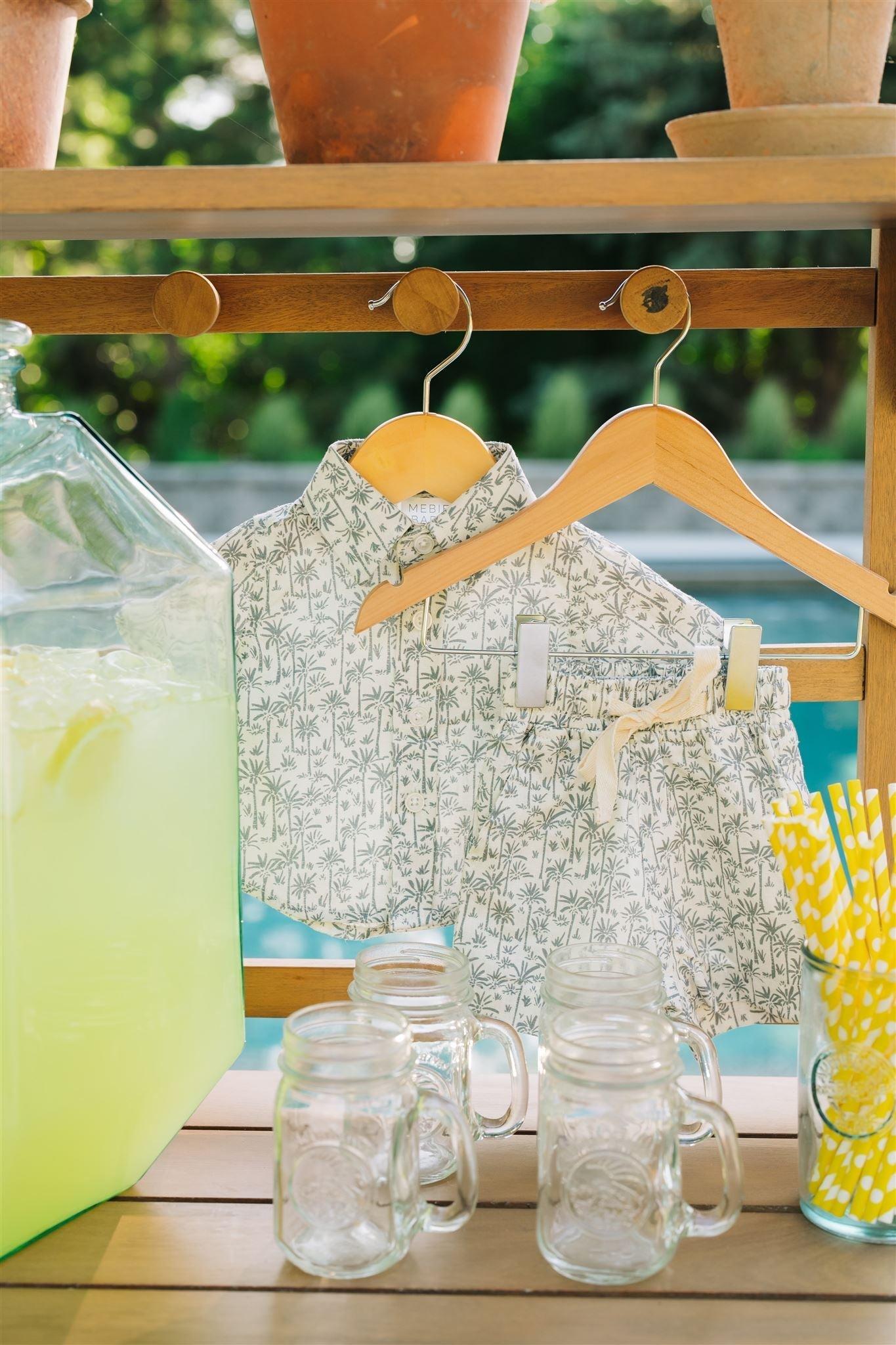 Palm Tree Linen Cotton Shorts - Little Joy Co.