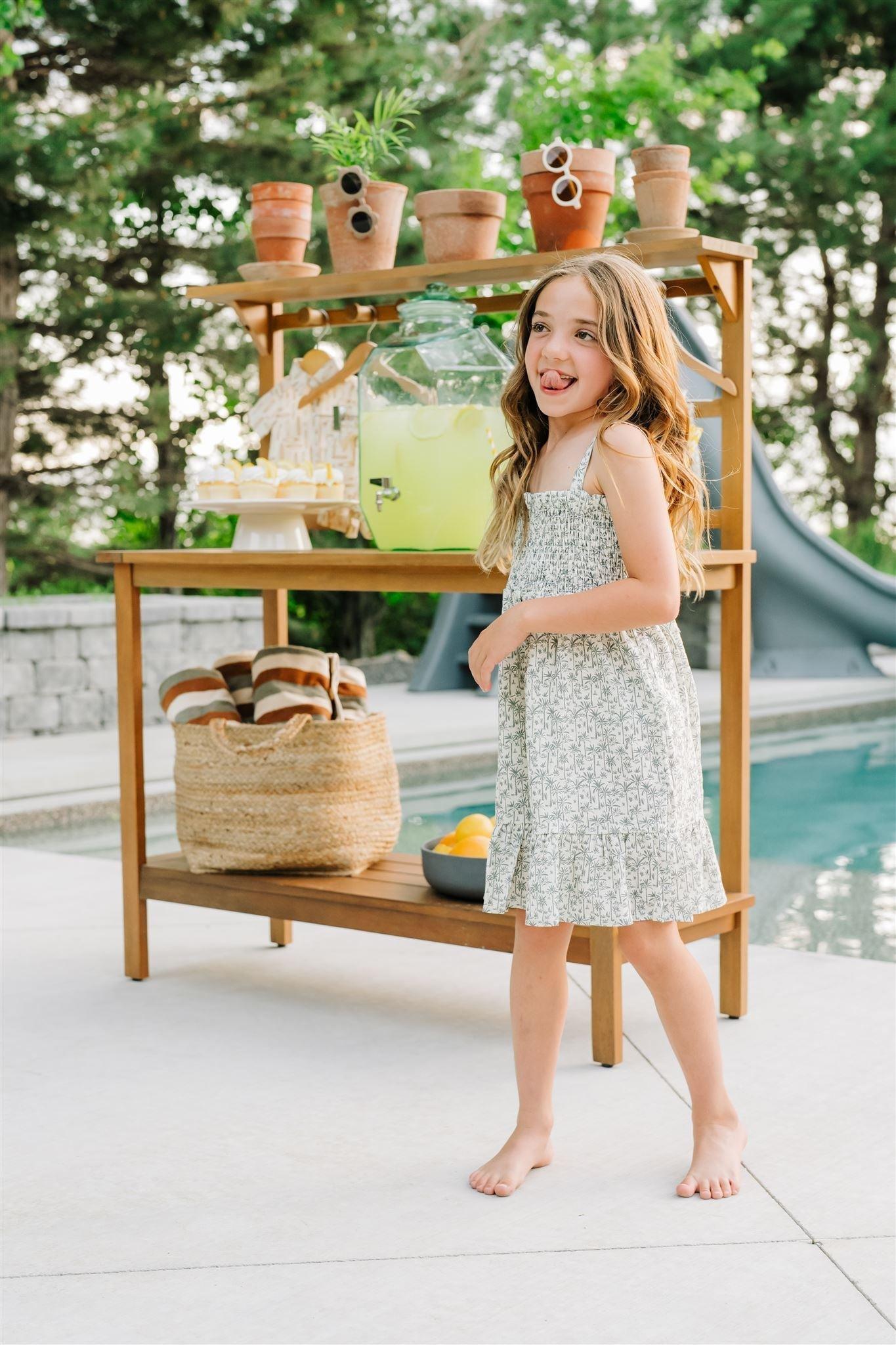 Palm Tree Linen Dress - Little Joy Co.