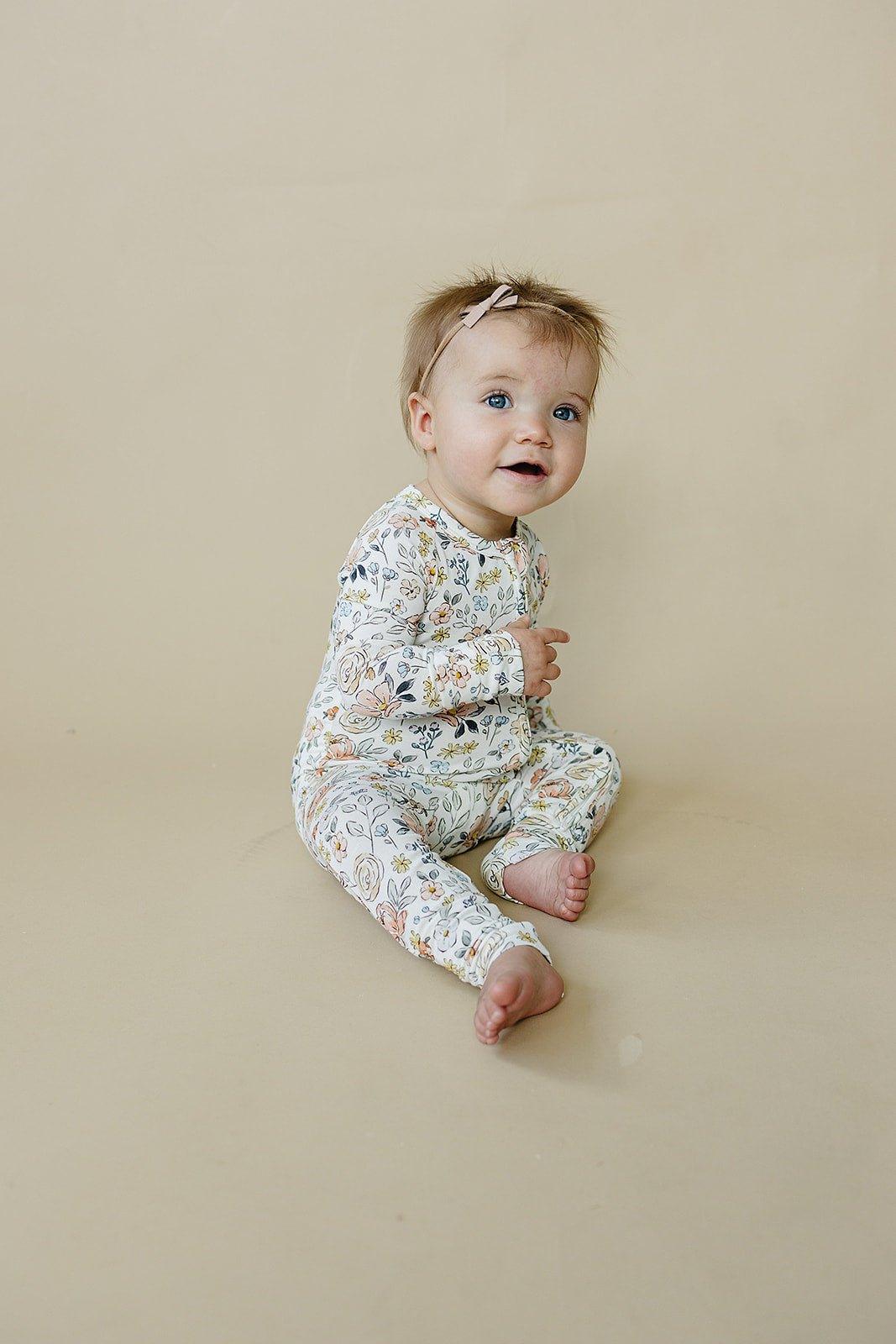 Pastel Petals Modal Zippy Romper - Little Joy Co.