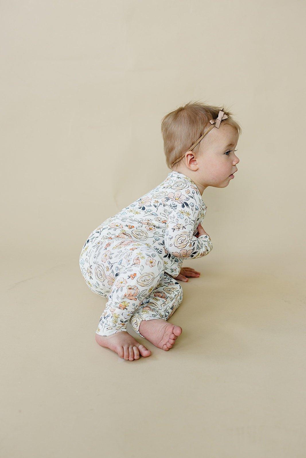 Pastel Petals Modal Zippy Romper - Little Joy Co.