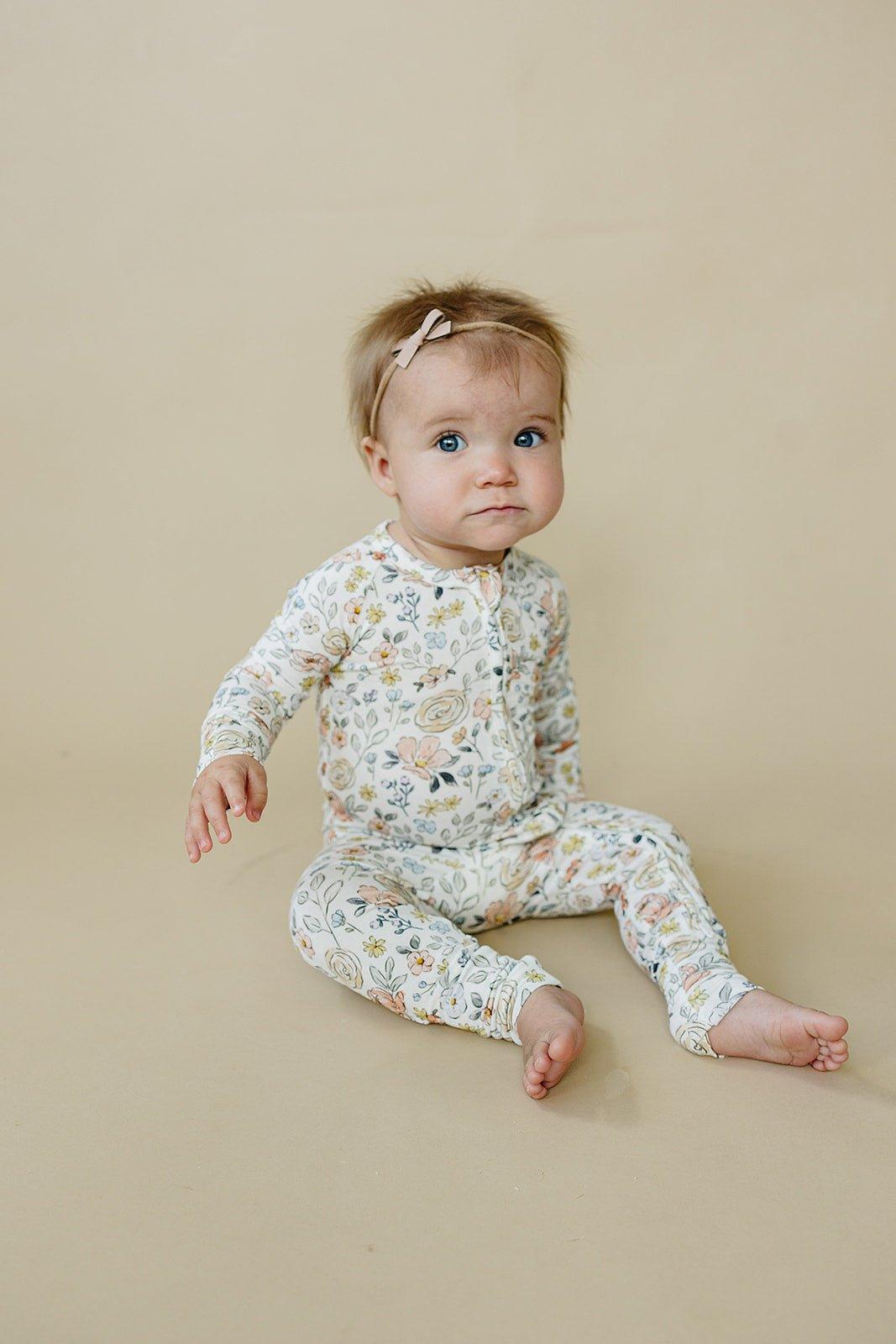 Pastel Petals Modal Zippy Romper - Little Joy Co.