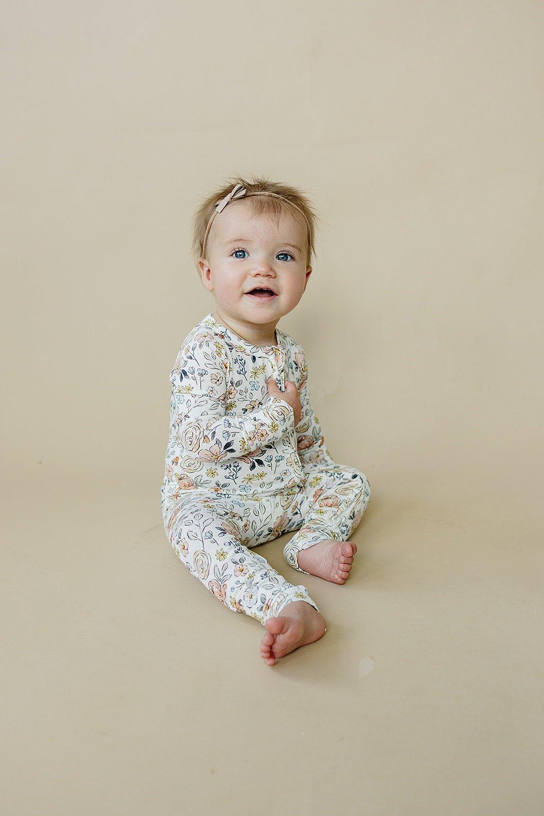 Pastel Petals Modal Zippy Romper - Little Joy Co.