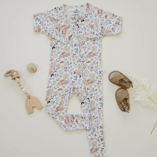 Pastel Petals Modal Zippy Romper - Little Joy Co.