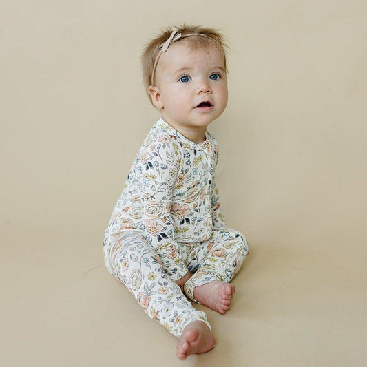 Pastel Petals Modal Zippy Romper - Little Joy Co.