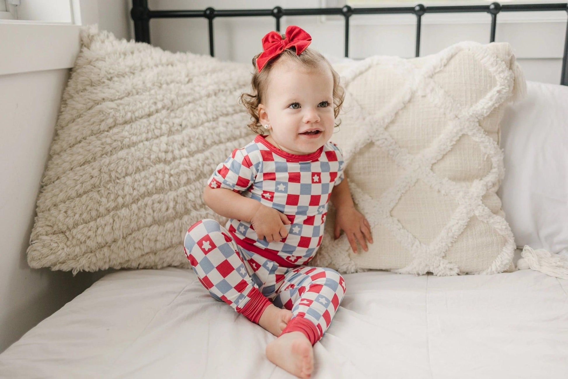 Patriotic Checker 4th of July 2pc Bamboo Pajamas - Little Joy Co.