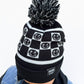 Black Smiley Check Beanie