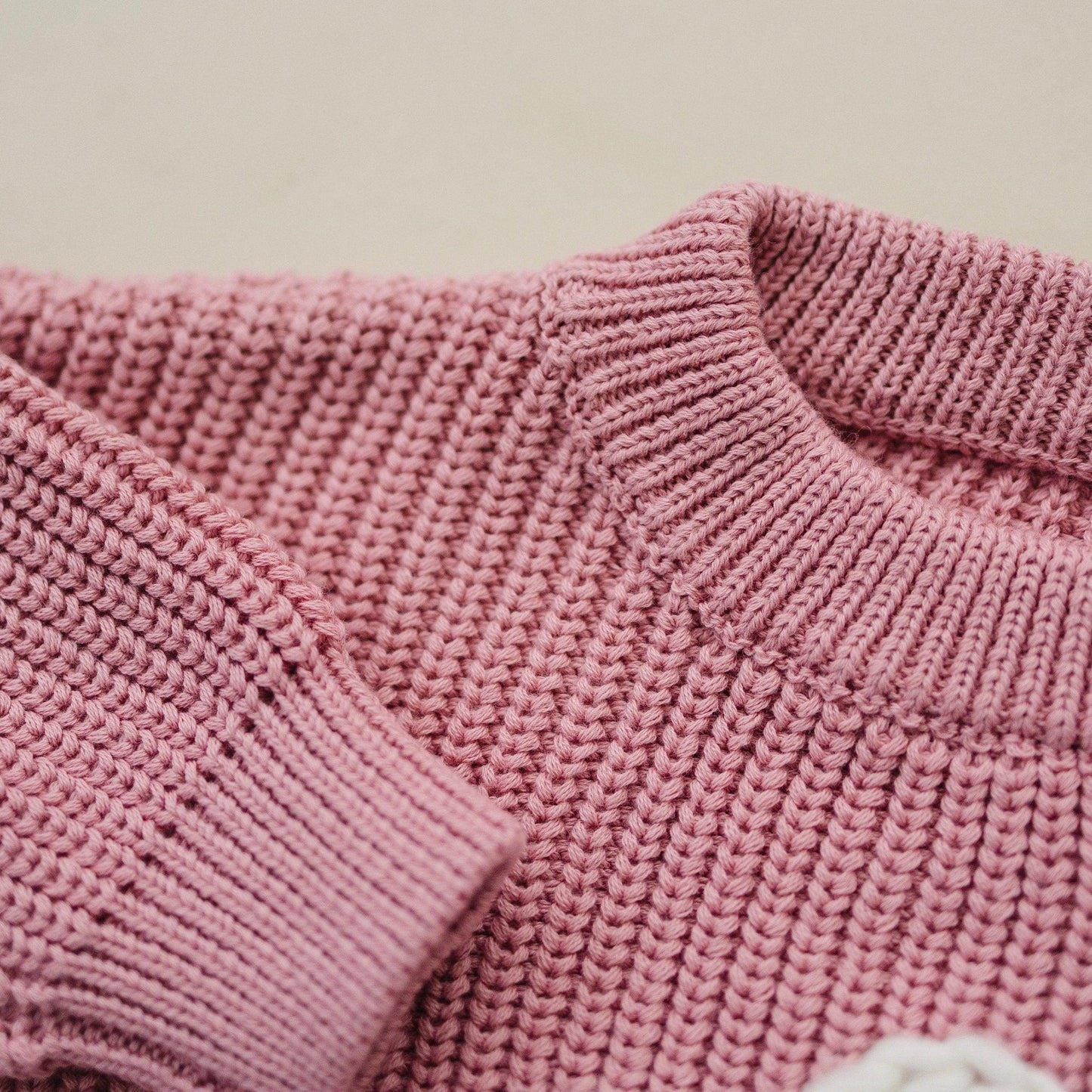 Pink Daisy Hand Embroidered Sweater - Little Joy Co.