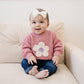 Pink Daisy Hand Embroidered Sweater - Little Joy Co.