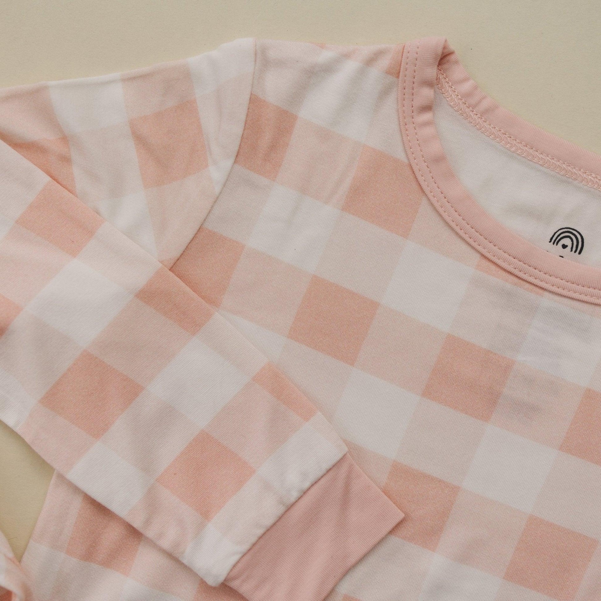 Pink Gingham 2pc Bamboo Pajama Set - Little Joy Co.