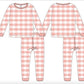 Pink Gingham 2pc Bamboo Pajama Set - Little Joy Co.