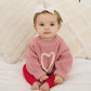 Pink Heart Hand Embroidered Sweater - Little Joy Co.