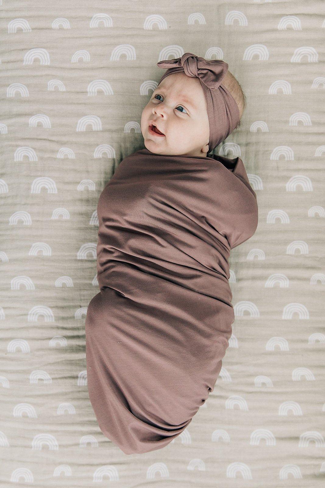 Plum Bamboo Stretch Swaddle - Little Joy Co.