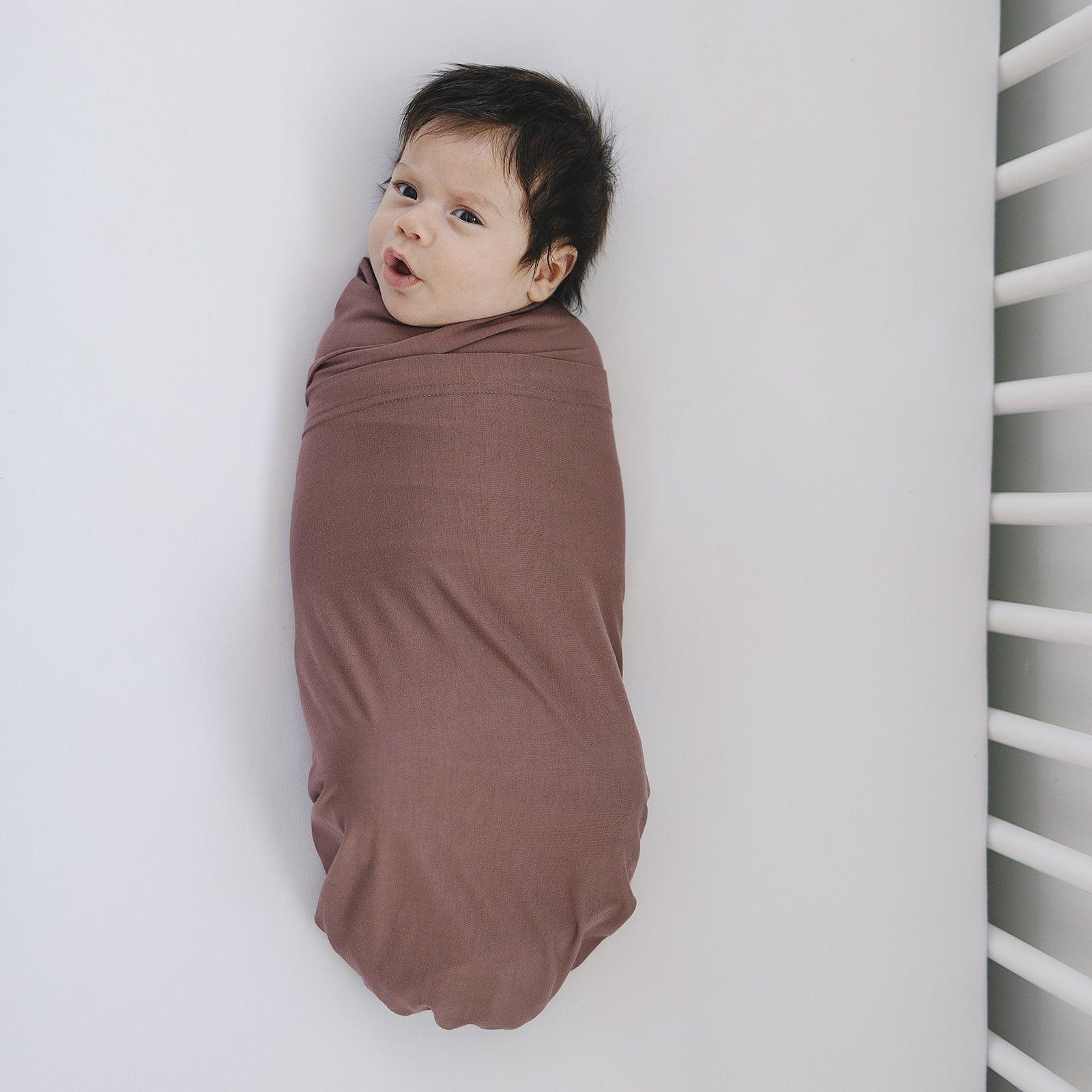 Plum Bamboo Stretch Swaddle - Little Joy Co.