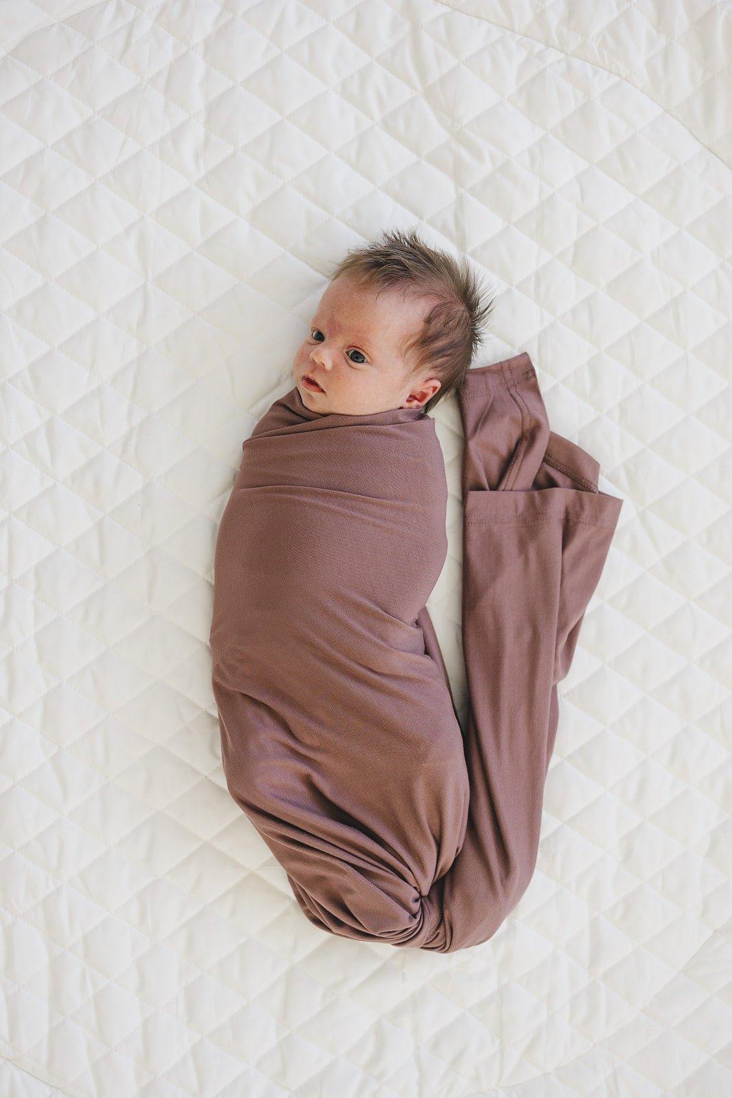 Plum Bamboo Stretch Swaddle - Little Joy Co.