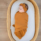 Bamboo Stretch Swaddle - Caramel Ribbed