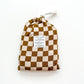 Bamboo Changing Pad Cover - Toffee Checkered