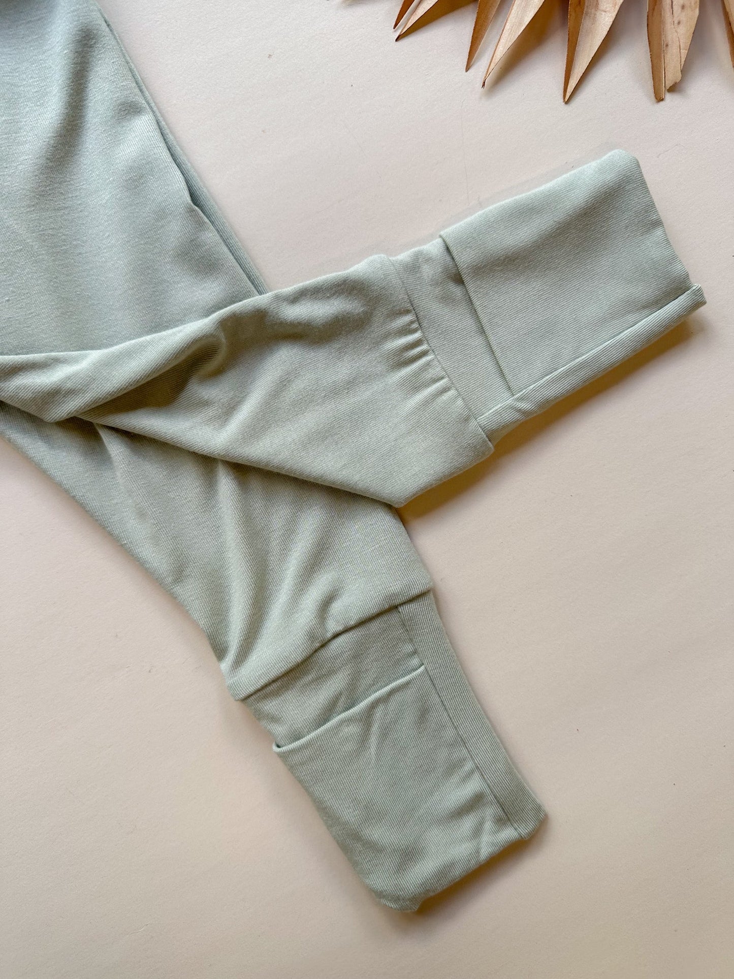 Fold-Over Footie Bamboo Leggings | Sage