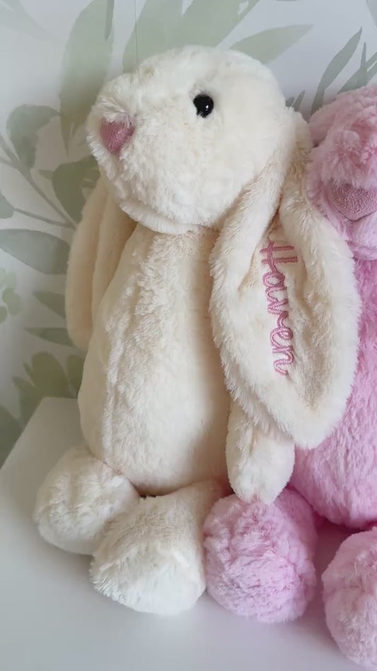 Custom Embroidered Plush Easter Bunny - Easter Basket Gifts for Babies Toddlers & Kids - Personalized Stuffed Animal