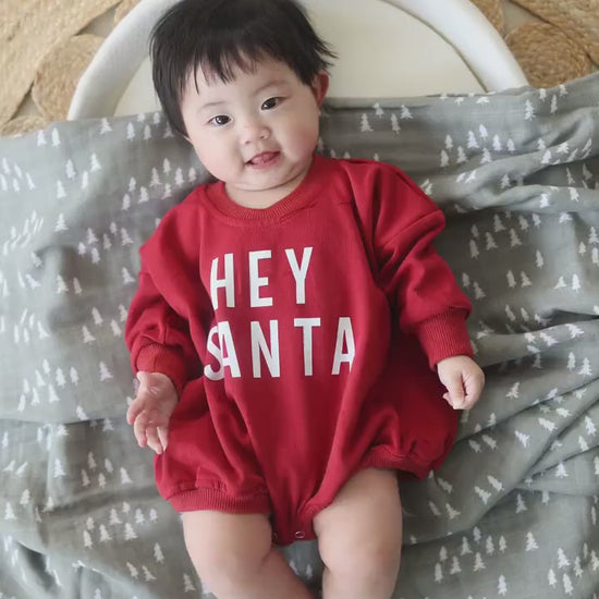 Hey Santa Oversized Sweatshirt Romper