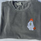 Adult Embroidered Iced Coffee Ghost Comfort Colors Crewneck Sweatshirt - more colors