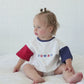 Custom 4th of July Embroidered Colorblock T-Shirt Romper - Red White Blue Bubble Romper - Custom Toddler Shirt Baby Clothes Patriotic Outfit