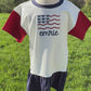 Custom Embroidered 4th of July Colorblock Peplum Set — Bow Flag