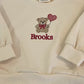 Custom Embroidered Valentine's Day Sweatshirt or Sweatshirt Romper - Balloon Heart Teddy Bear