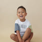Custom Embroidered Colorblock Organic Cotton Tee & Shorts Set
