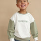 Custom Embroidered St. Patrick's Day Colorblock Sweatshirt or Sweatshirt Romper