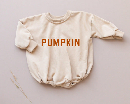 Pumpkin Sweatshirt Romper - Little Joy Co.