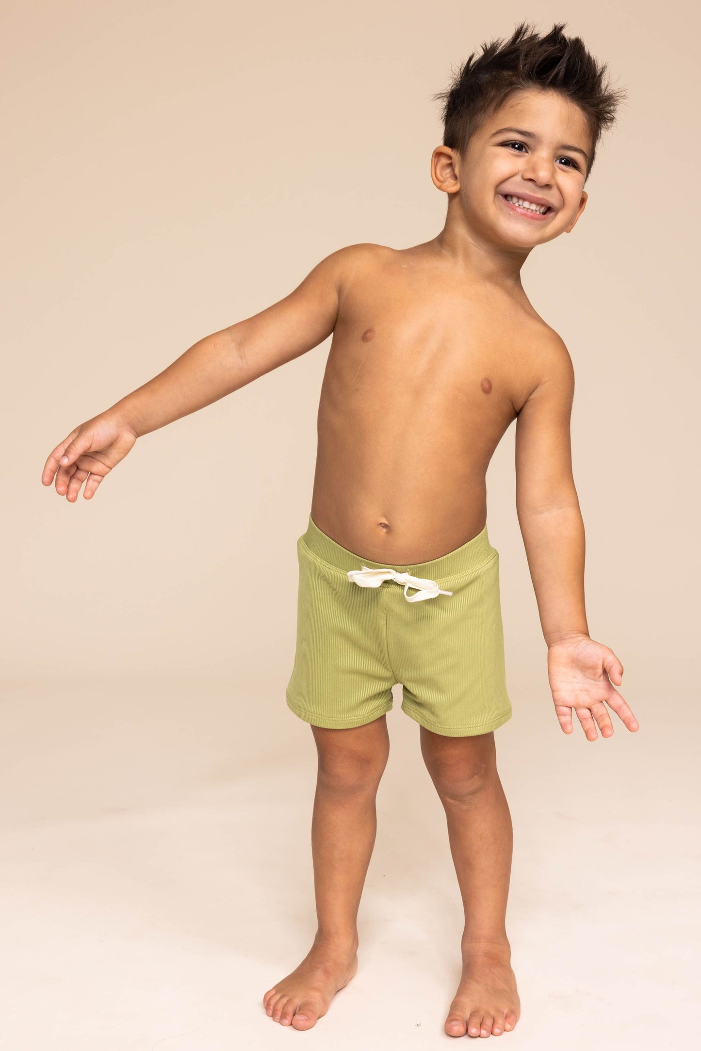 Boy's Euro Short | Green Ribbed