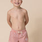 Boy's Boardshort | Terracotta Stripe