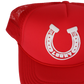 Lucky Horseshoe Trucker Hat - Red