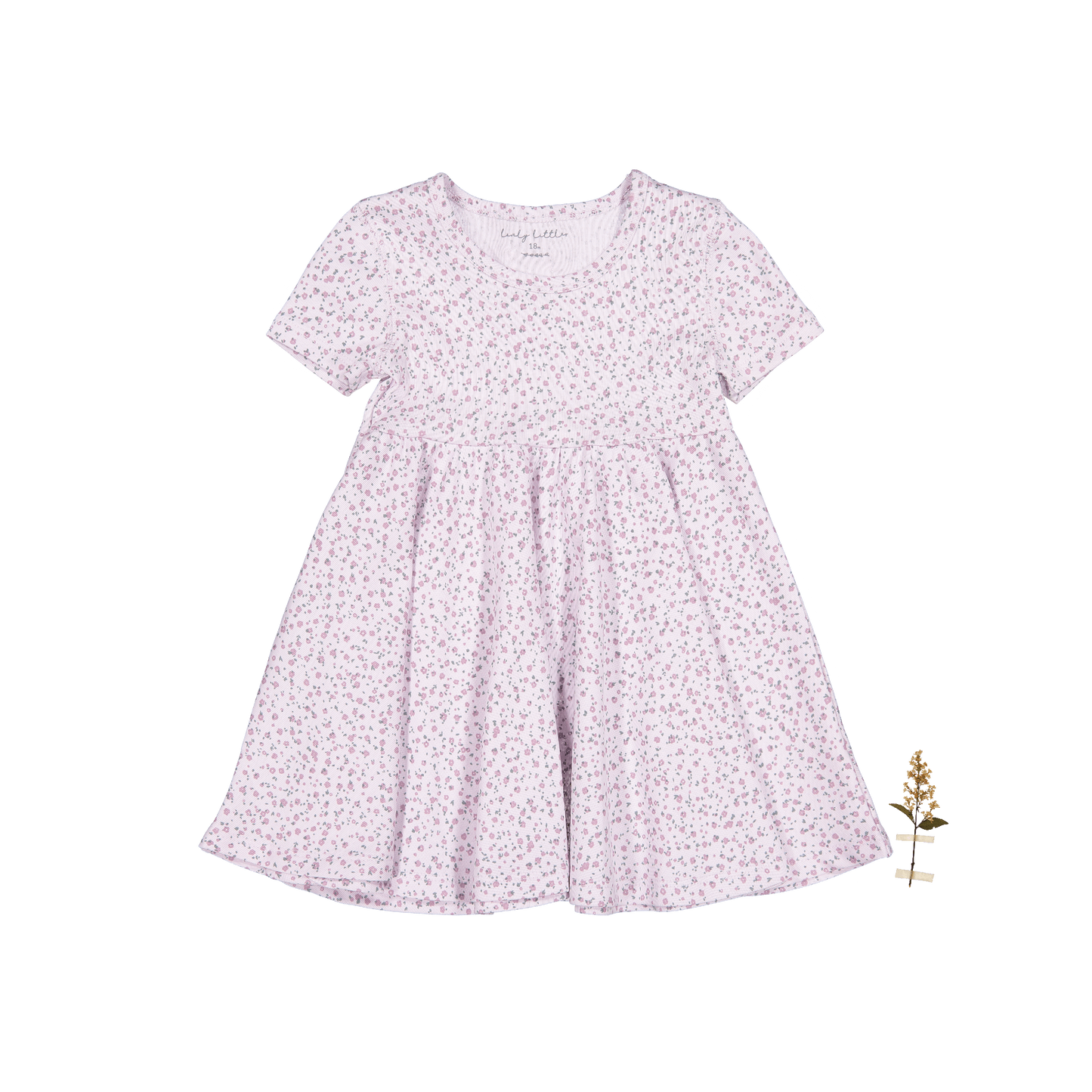 The Printed Short Sleeve Dress - Lilac Bud