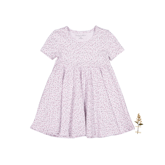 The Printed Short Sleeve Dress - Lilac Bud